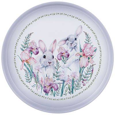 Поднос сервировочный Агнесс Ирисы 33*2,1см 898-049